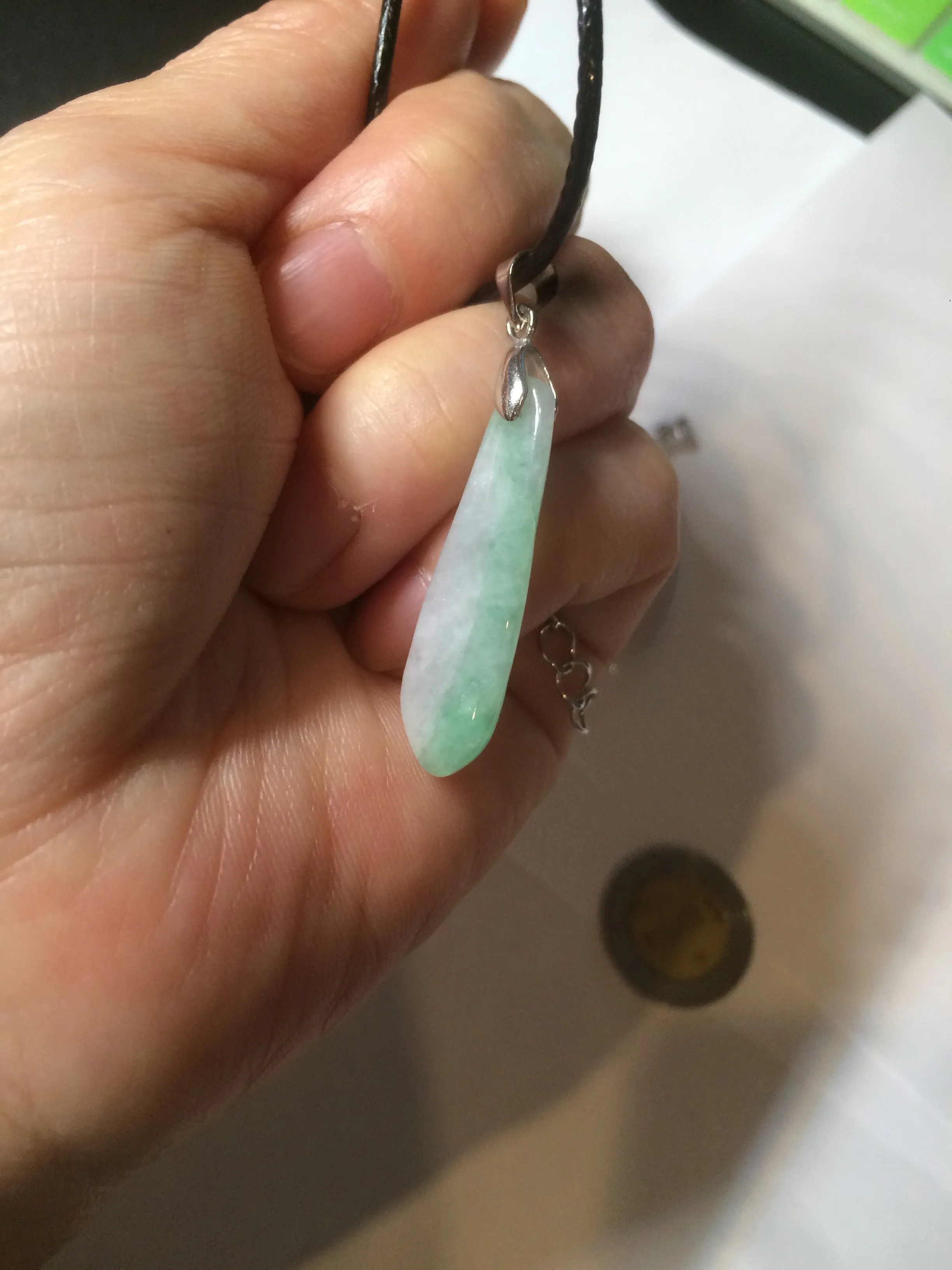 100% natural type A light purple sunny green blessed melon(福瓜) Jadeite Jade pendant AC83