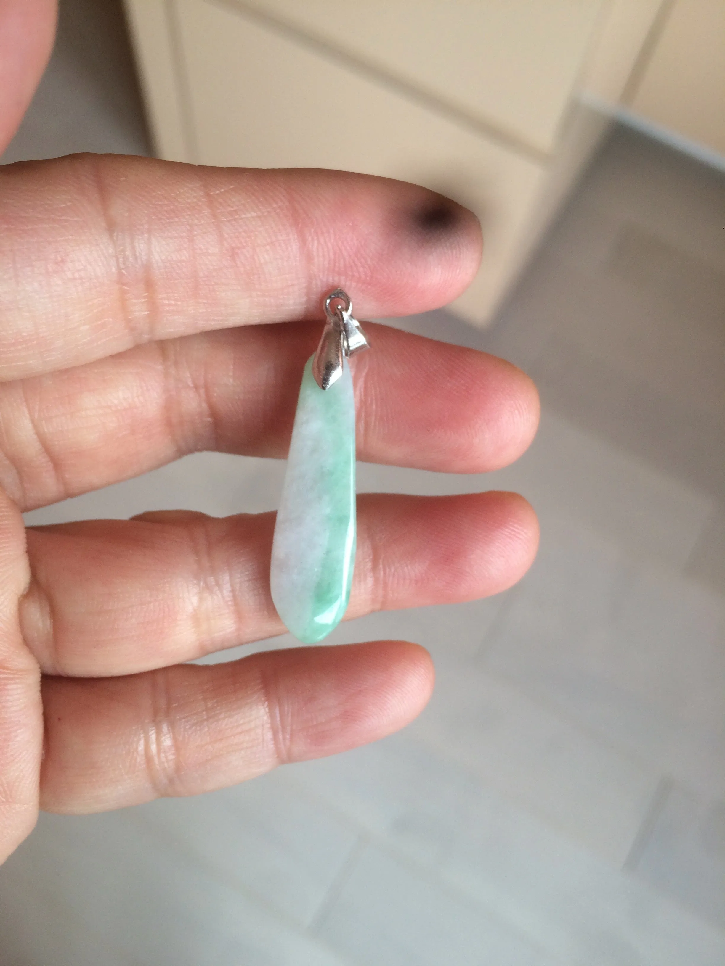 100% natural type A light purple sunny green blessed melon(福瓜) Jadeite Jade pendant AC83