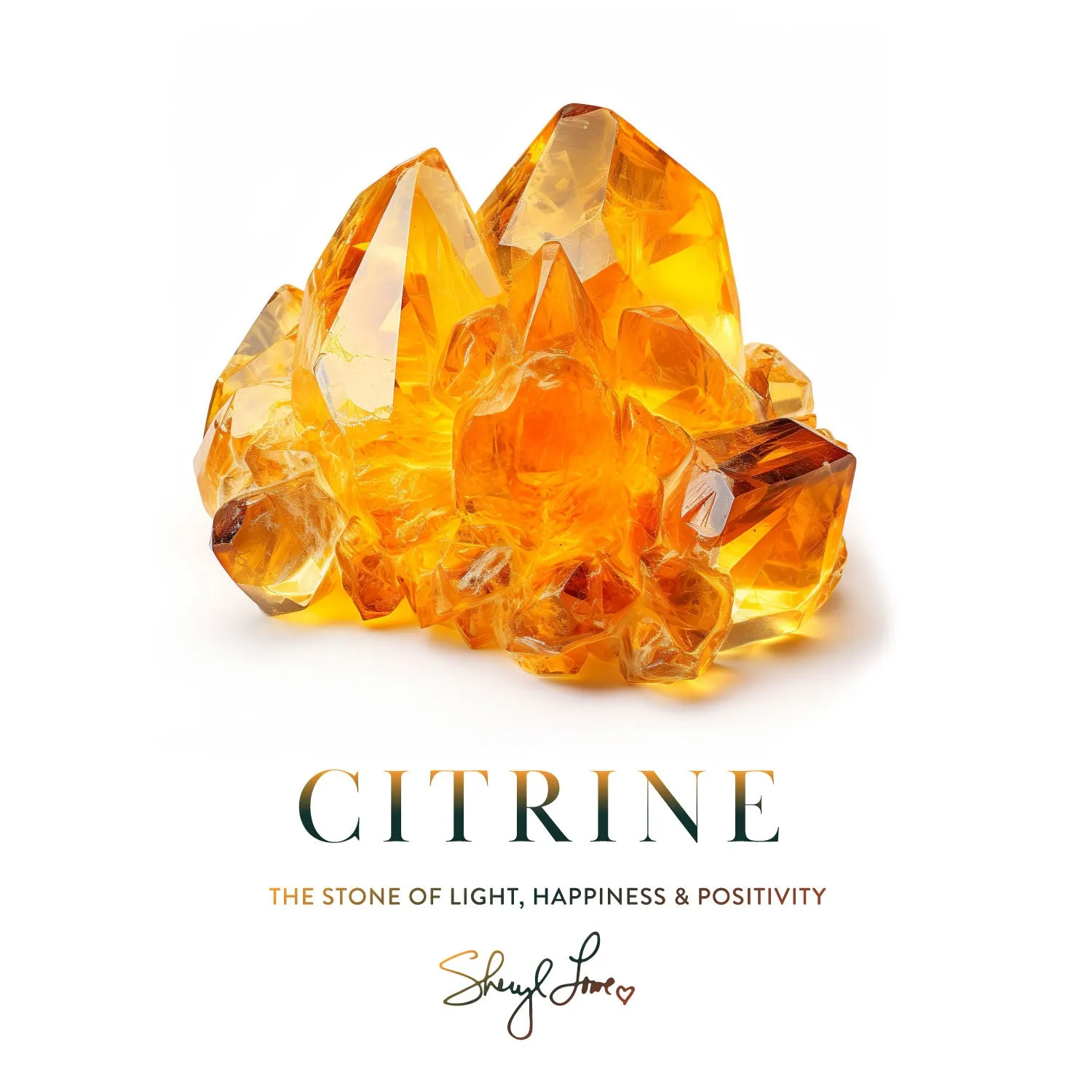 14k Citrine Square Diamond Pendant on Cable Chain Necklace