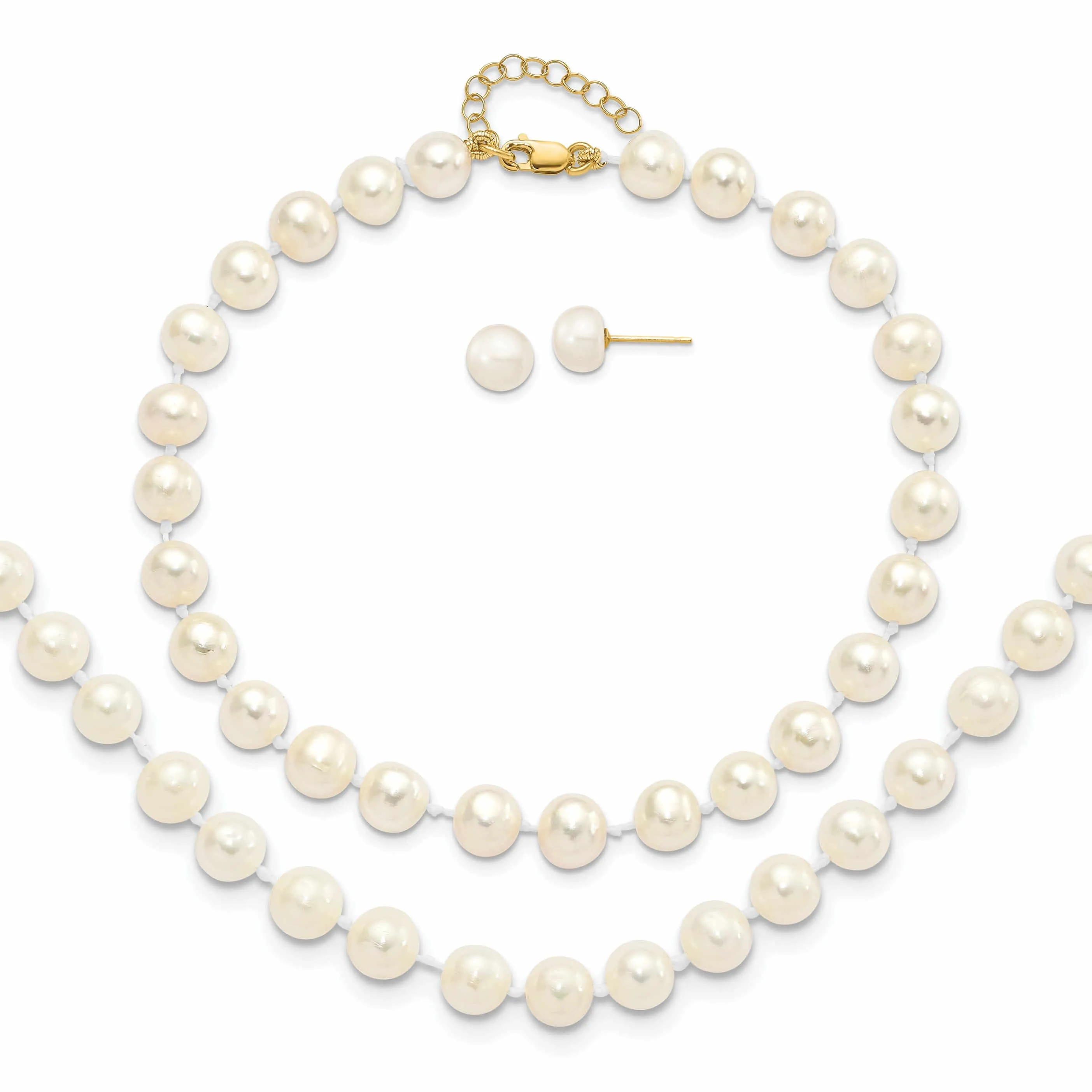 14k FWC Pearl Bracelet Necklace Earring