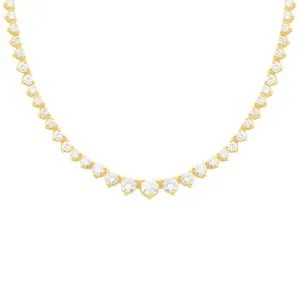 14K GOLD 6.76 CT DIAMOND GRADUATED TENNIS NECKLACE