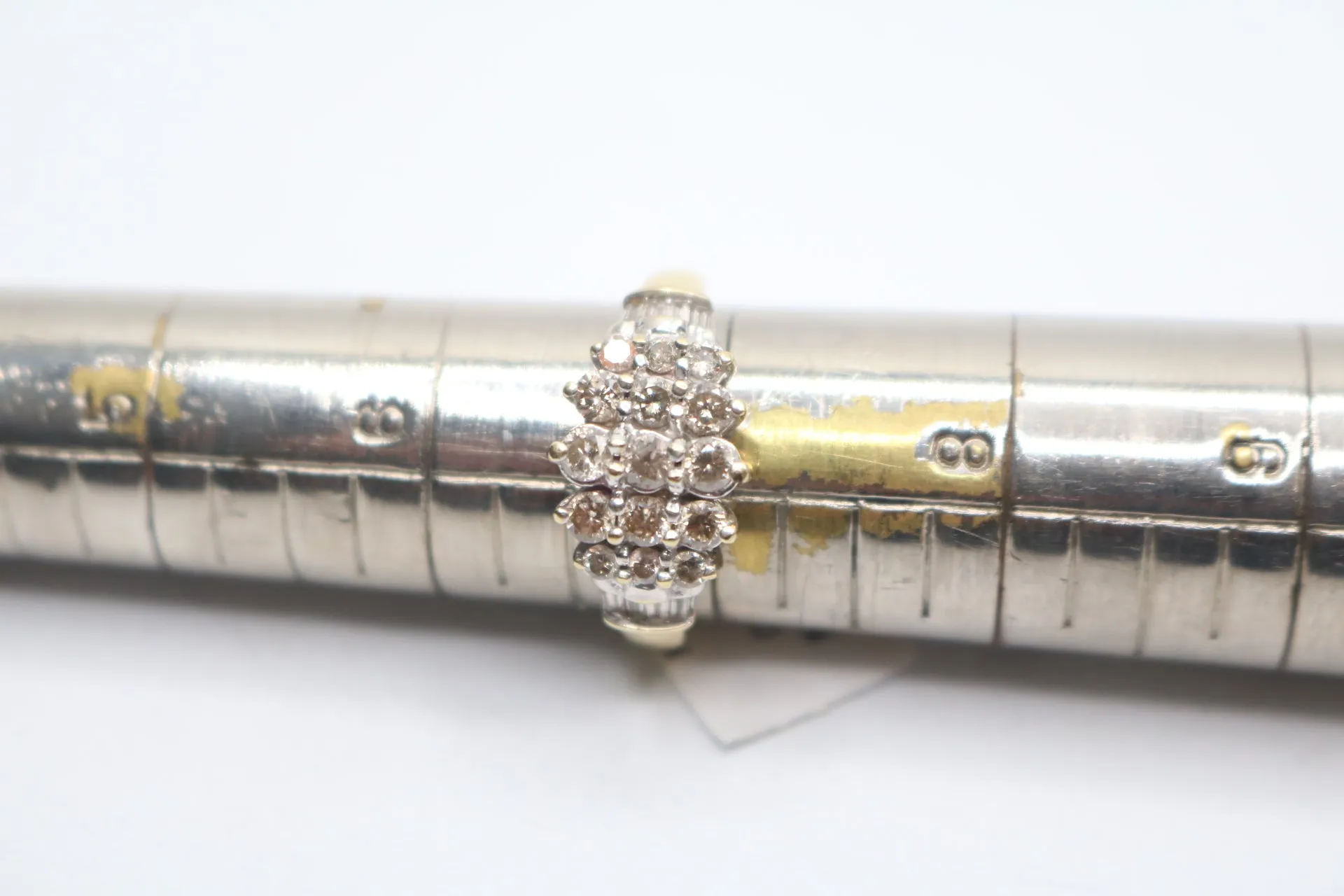 14K Yellow Gold Diamond Cluster Ring (Size 6 3/4)