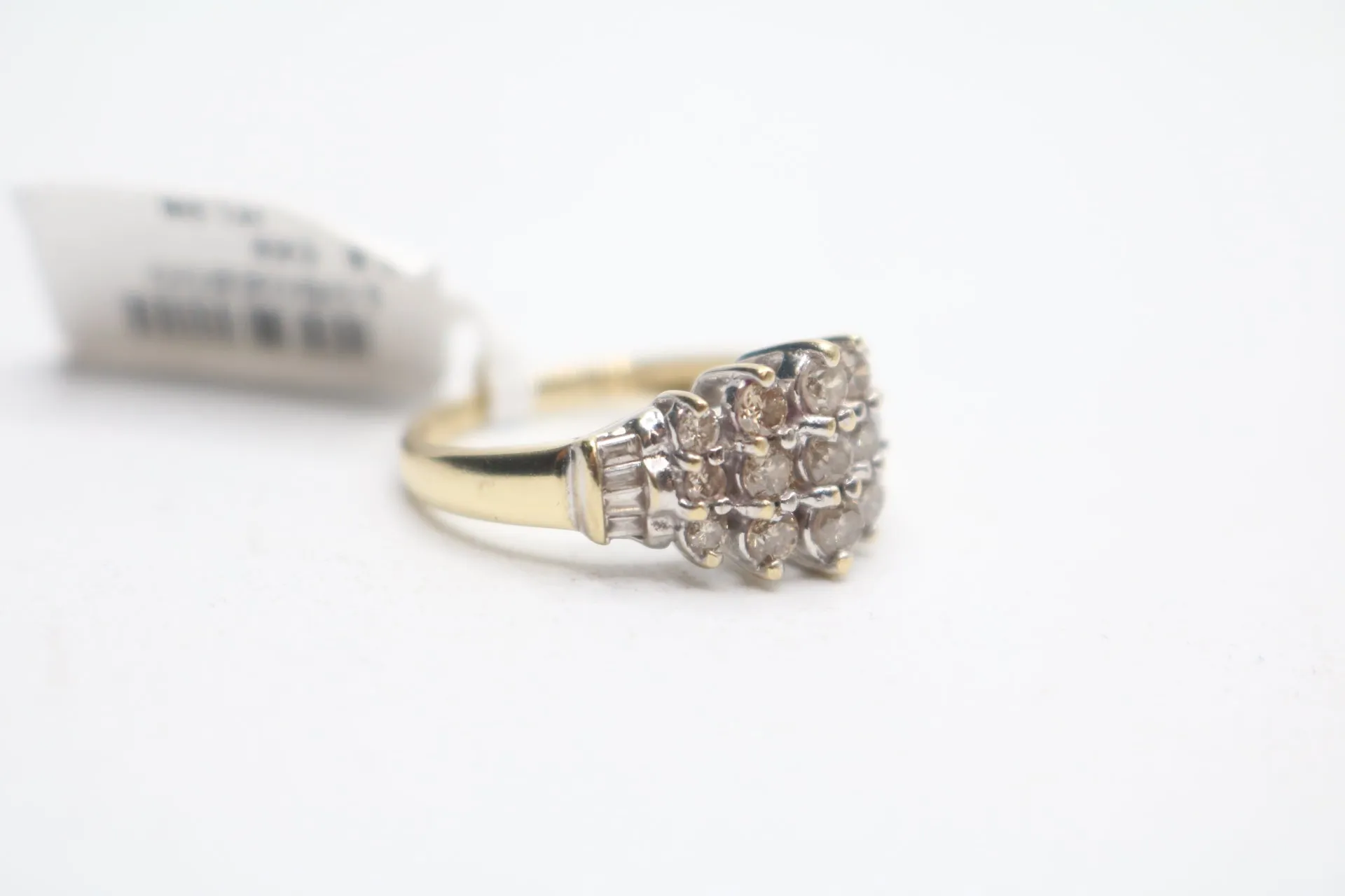 14K Yellow Gold Diamond Cluster Ring (Size 6 3/4)