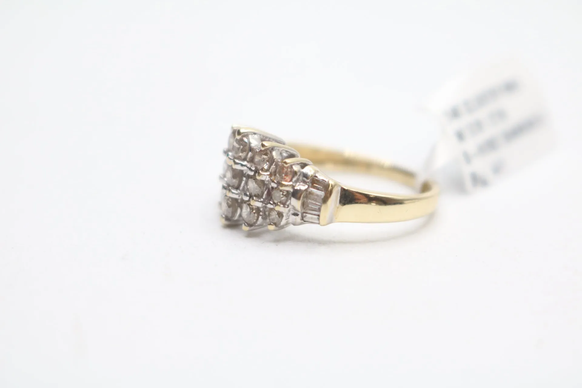 14K Yellow Gold Diamond Cluster Ring (Size 6 3/4)
