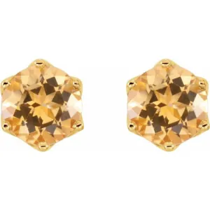 14K Yellow Natural Citrine Earrings