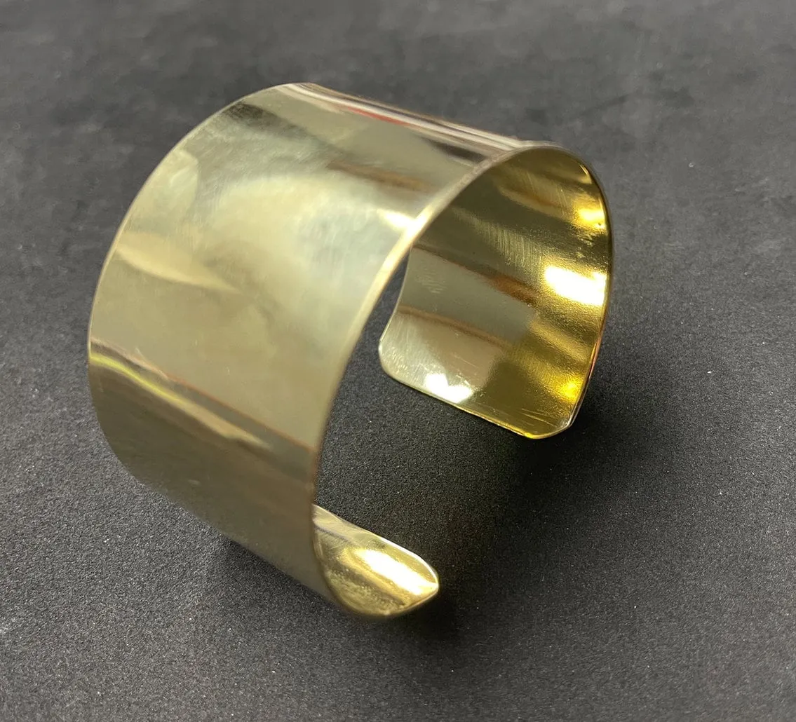 1.5" Cuff Bracelet, Gold, Adjustable Channel Cuff Blank, smooth  Cuff for adding art or other media, Each, J916G