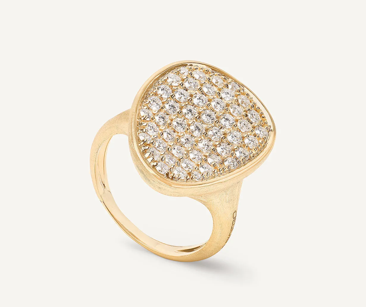 18K Yellow Gold Diamond Pavé Cocktail Ring