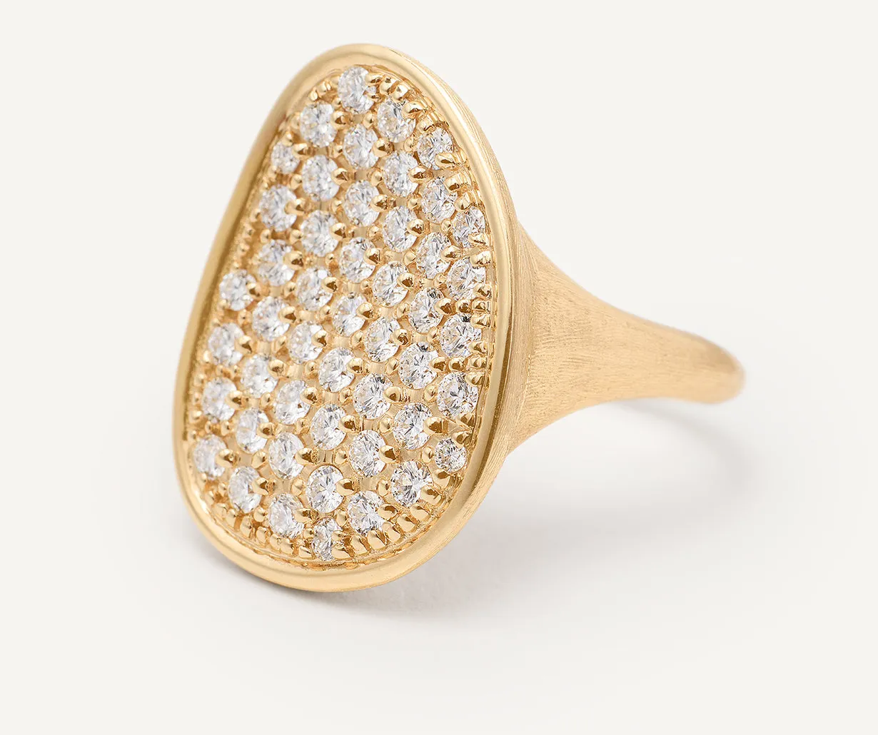 18K Yellow Gold Diamond Pavé Cocktail Ring