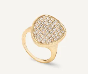 18K Yellow Gold Diamond Pavé Cocktail Ring