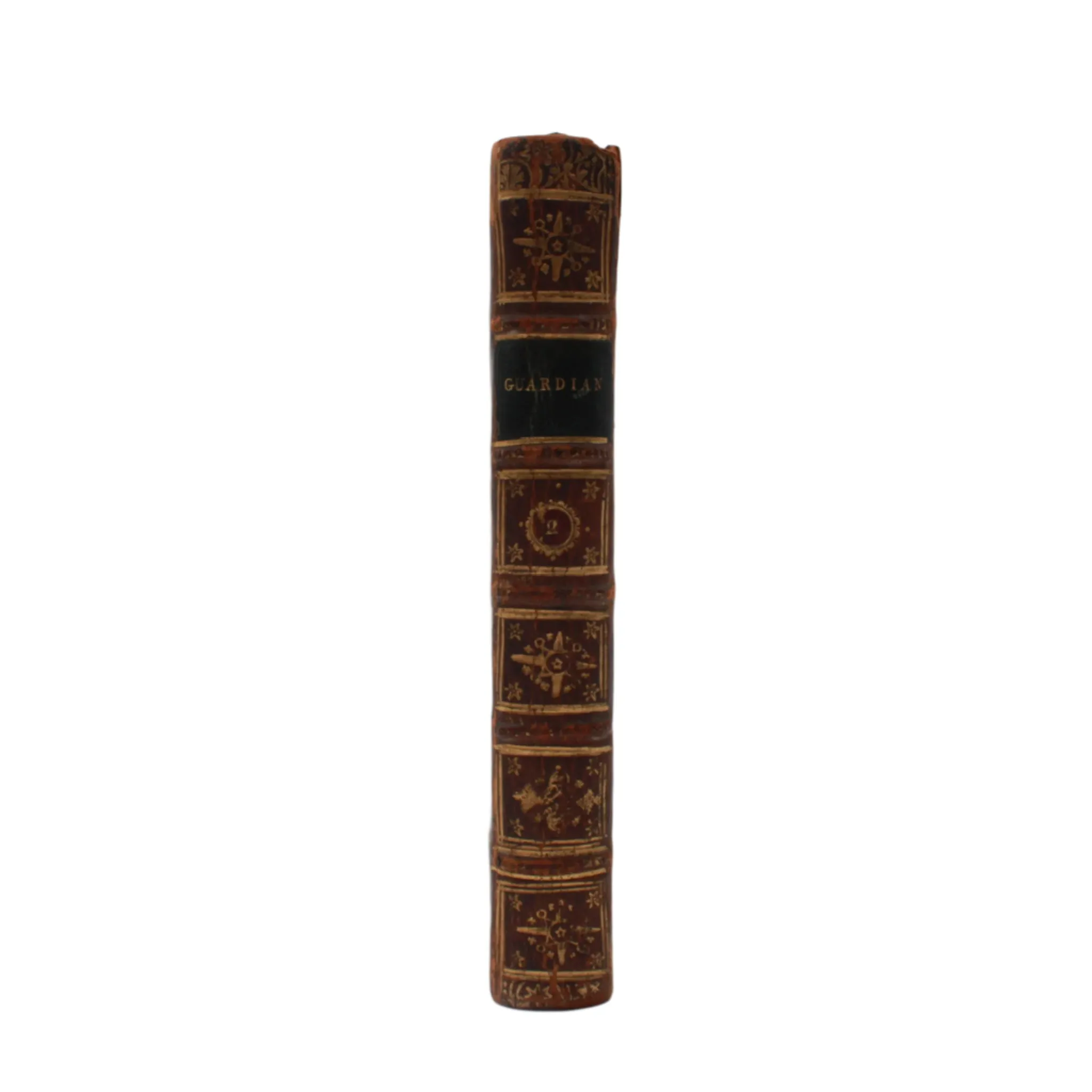 2 Volumes 1726 "The Guardian" Brown Full Leather Books