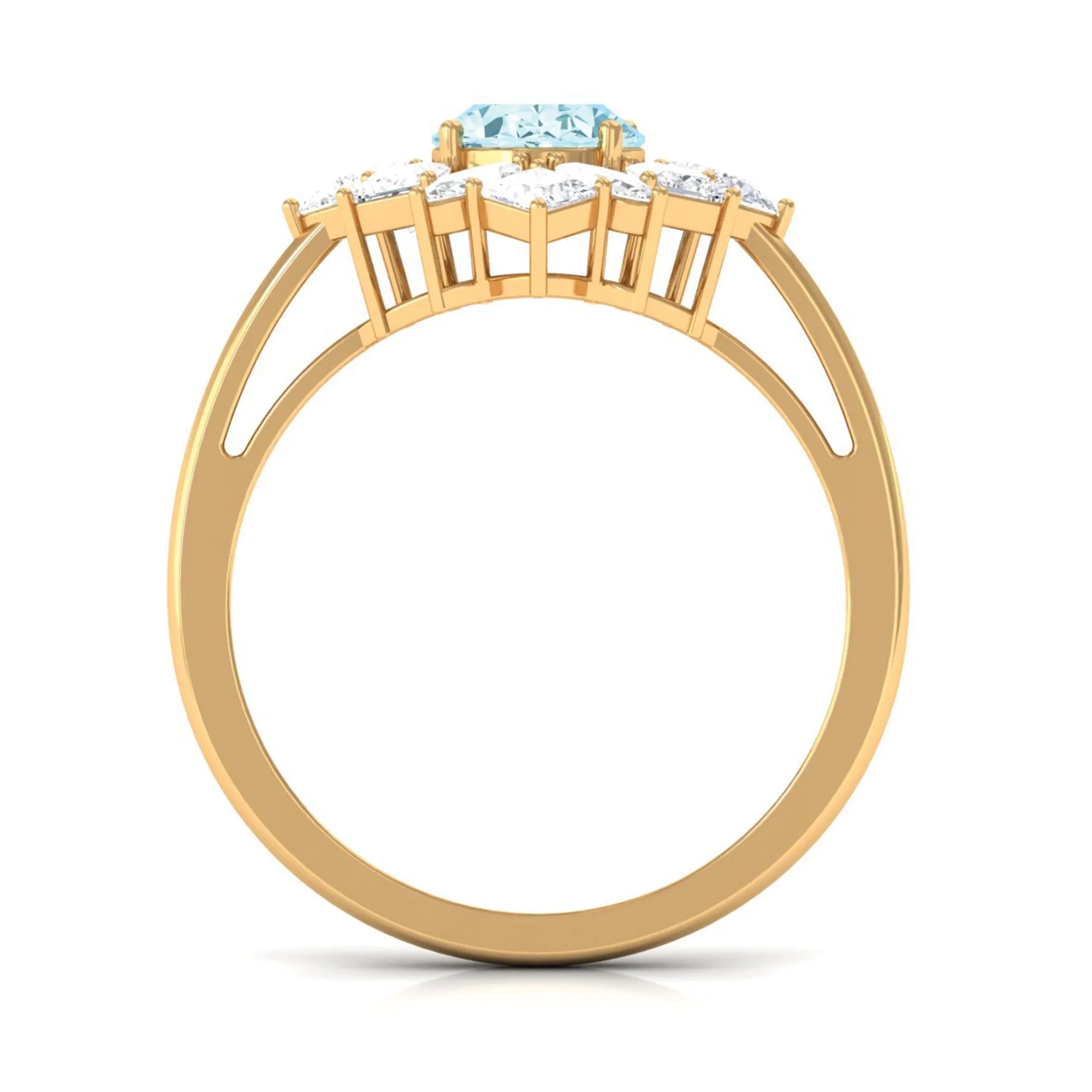 2.25 Carat Aquamarine and Moissanite Cocktail Ring