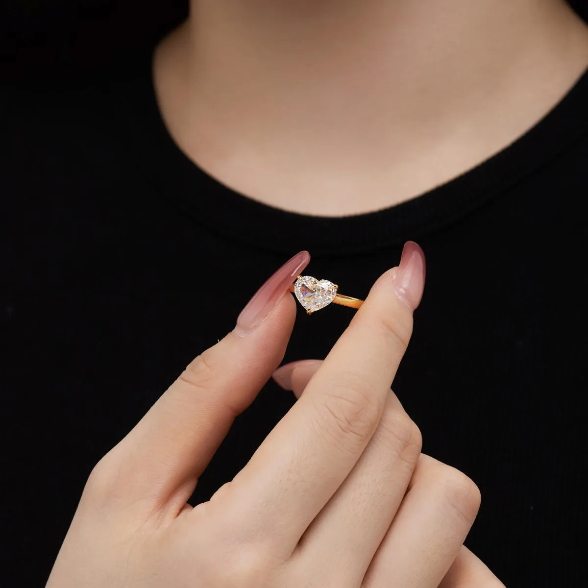 3 Carat Heart Solitaire Engagement Ring