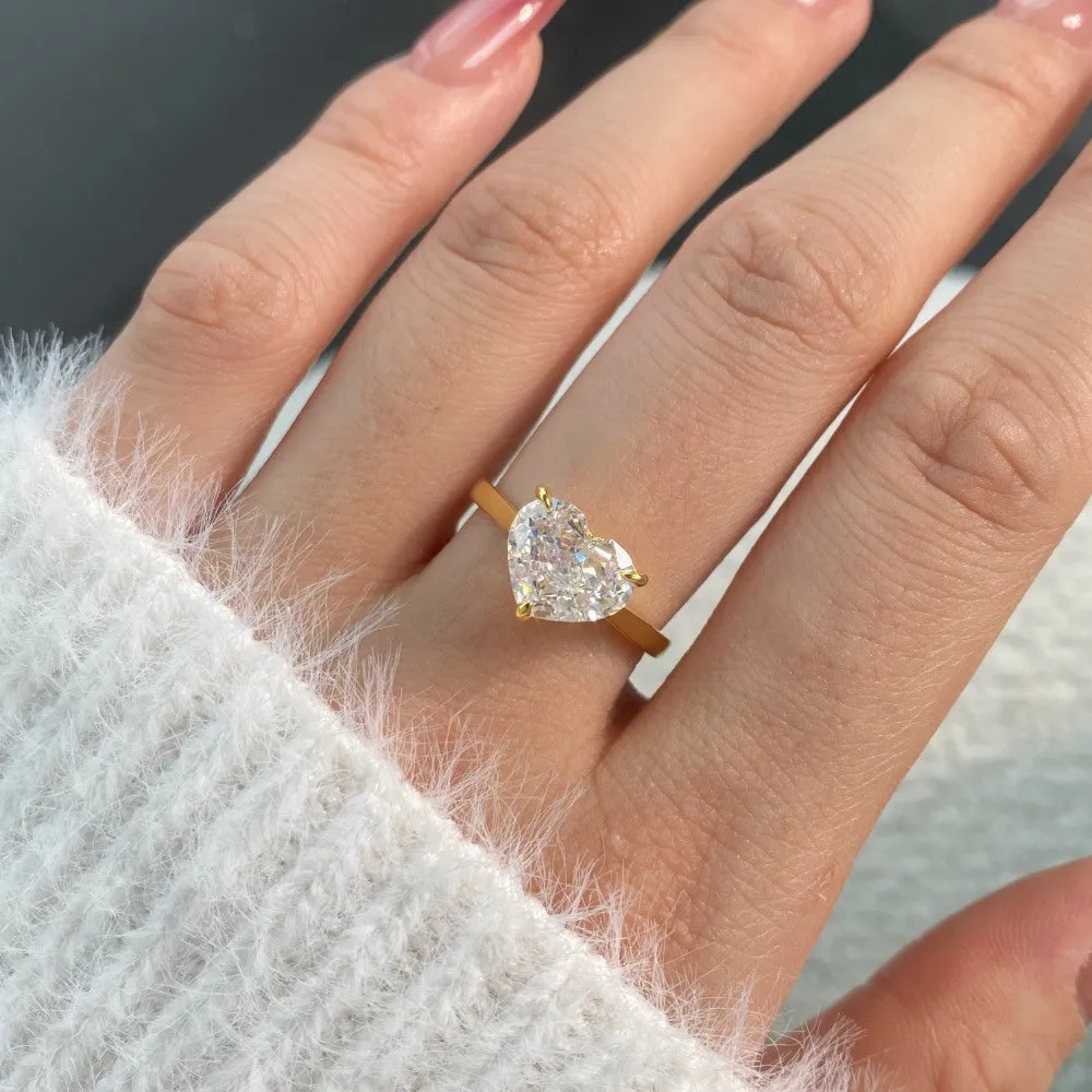 3 Carat Heart Solitaire Engagement Ring
