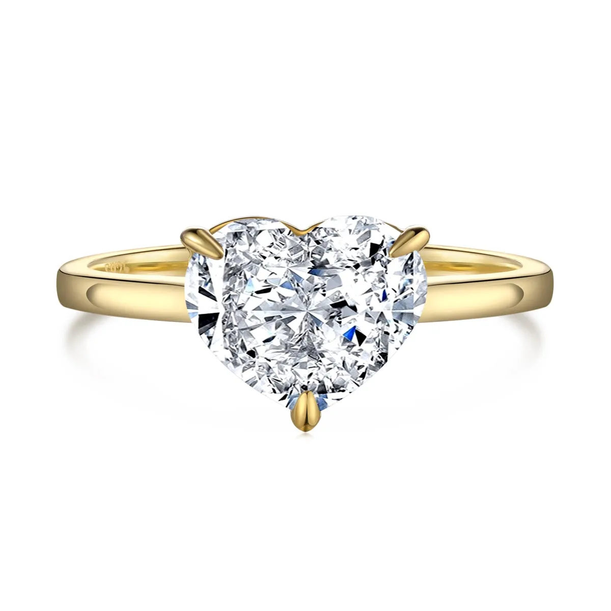 3 Carat Heart Solitaire Engagement Ring