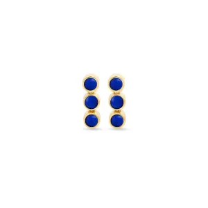 3 Mini Lapis Bezel Studs