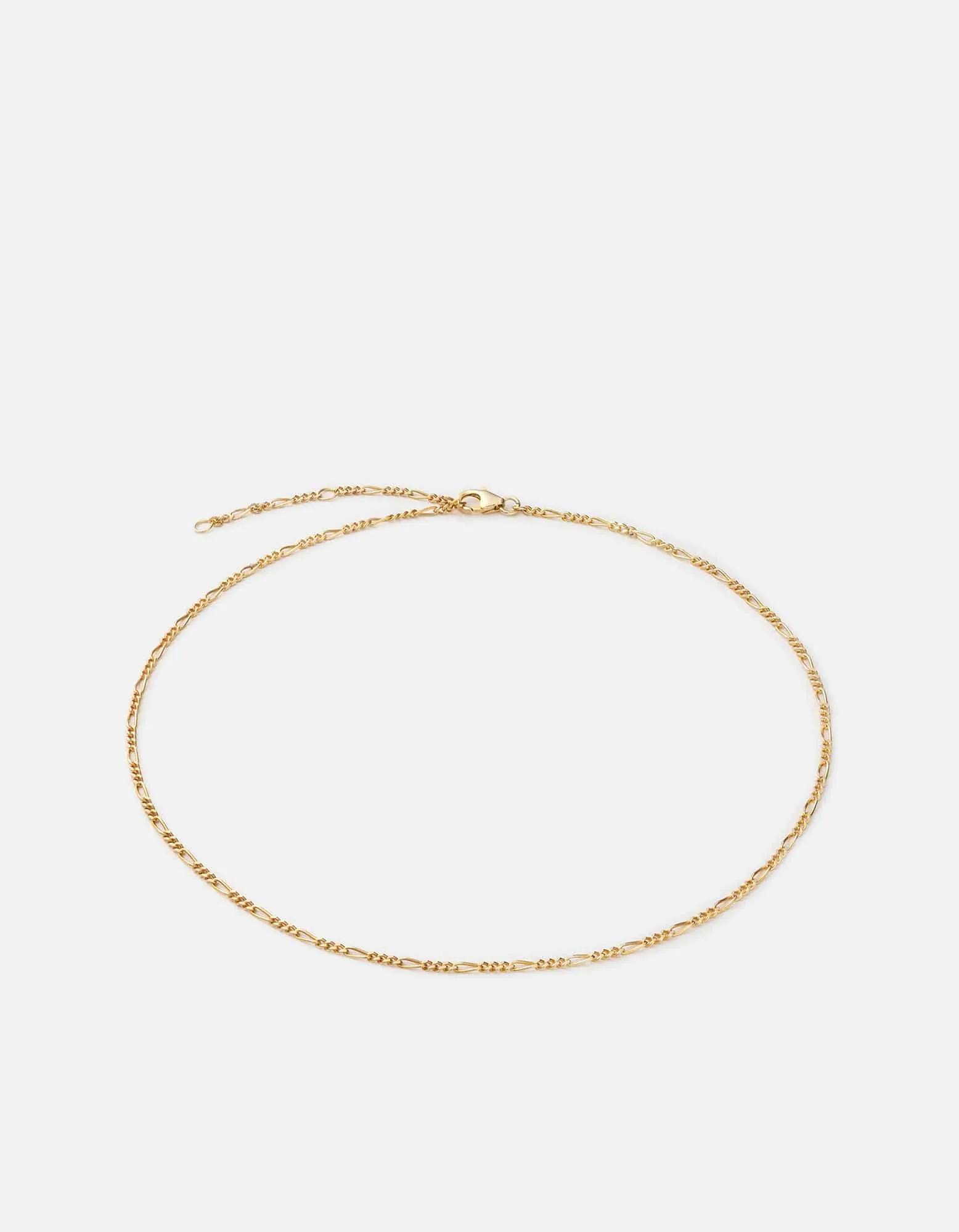 3mm Figaro Chain Choker, Gold Vermeil