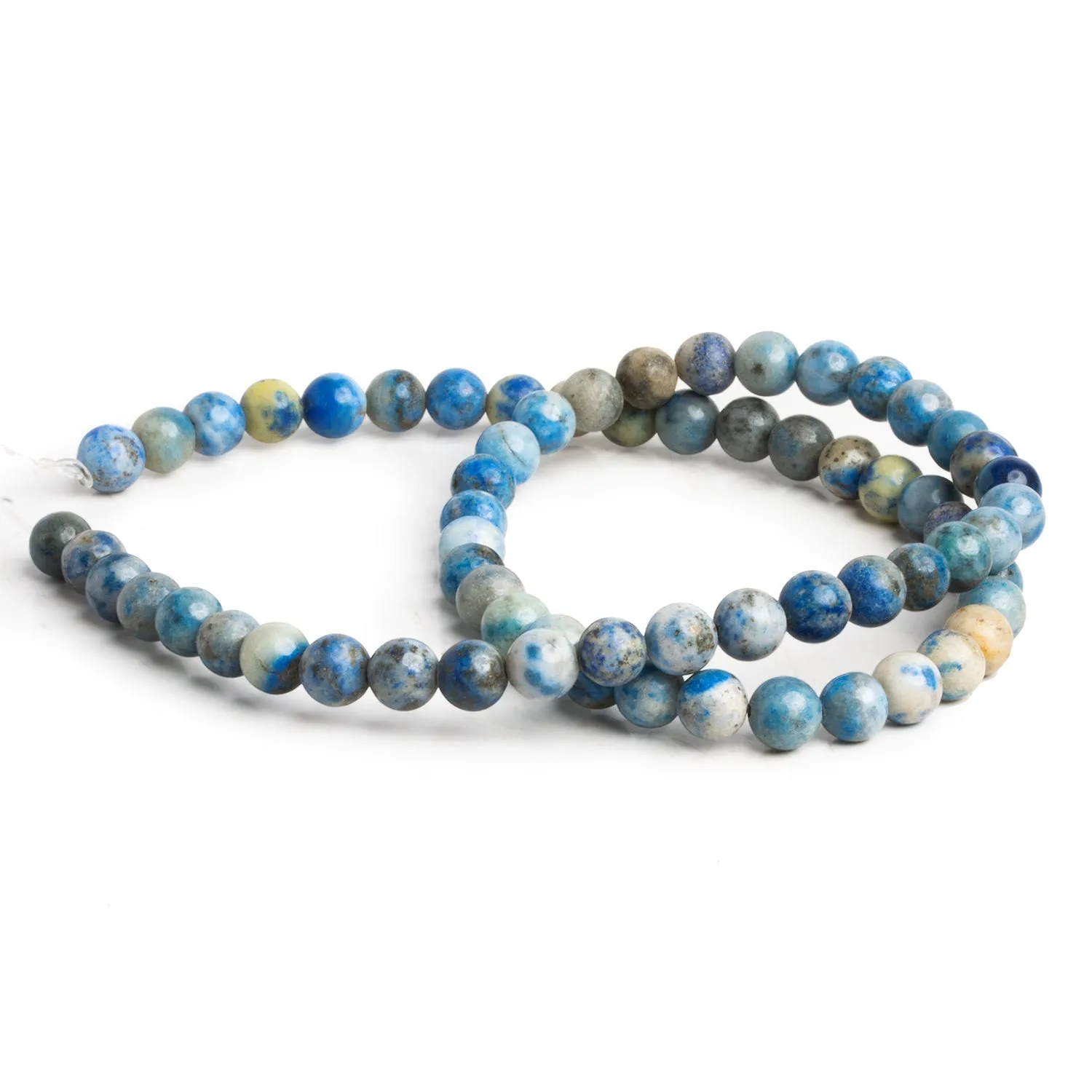 6mm Light Lapis Lazuli Plain Rounds 15 inch 63 beads