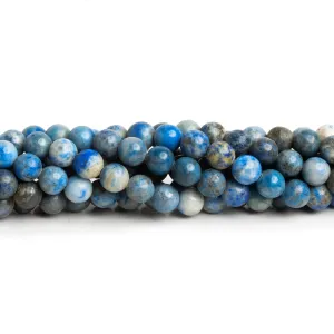 6mm Light Lapis Lazuli Plain Rounds 15 inch 63 beads