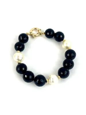 9ct Onyx Pearl Bracelet