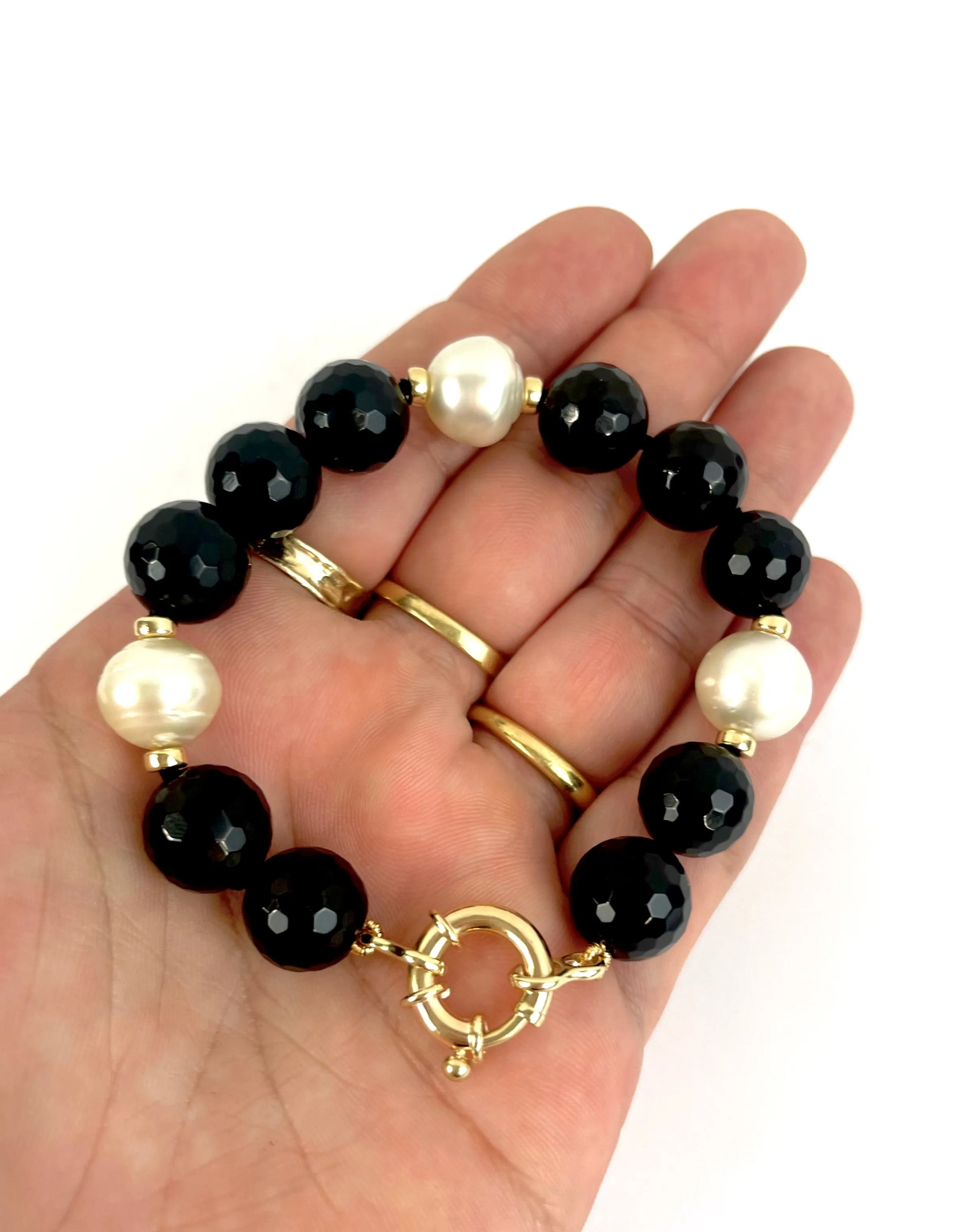 9ct Onyx Pearl Bracelet