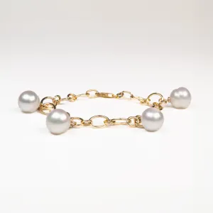 9K Yellow Gold Australian South Sea Cultured 11-12 & 12-13mm Pearl Bracelet