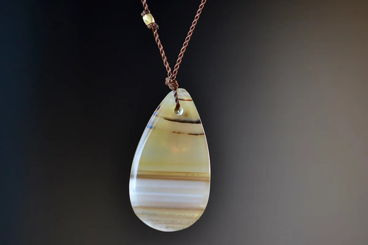 Agate and Citrine Pendant Necklace