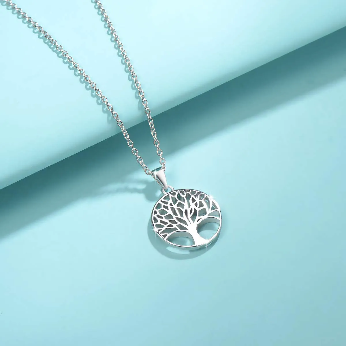 Agvana Sterling Silver Tree of Life Necklace for Women Dainty Family Tree Pendant Birthday Anniversary Jewelry Christmas Gifts for Teen Girls Mom Grandma Wife Sister Daughter Her Yourself, 16 2 Inch TREE-1