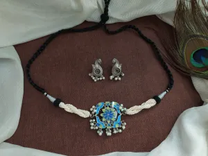 Amazing Oxidised Kundan & Pearl Choker Set for Women