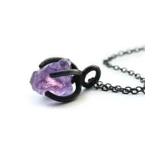 Amethyst Citrine Pendant Necklace in Vintage Silver Handmade Unique Jewelry Women