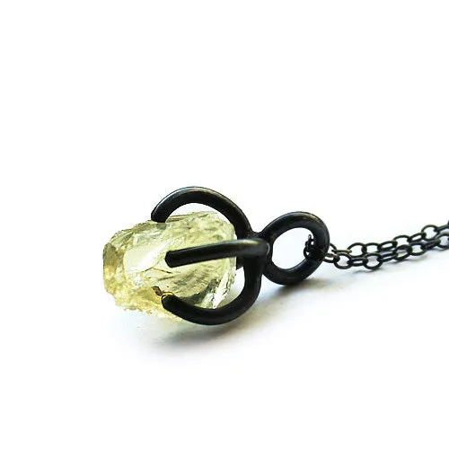 Amethyst Citrine Pendant Necklace in Vintage Silver Handmade Unique Jewelry Women