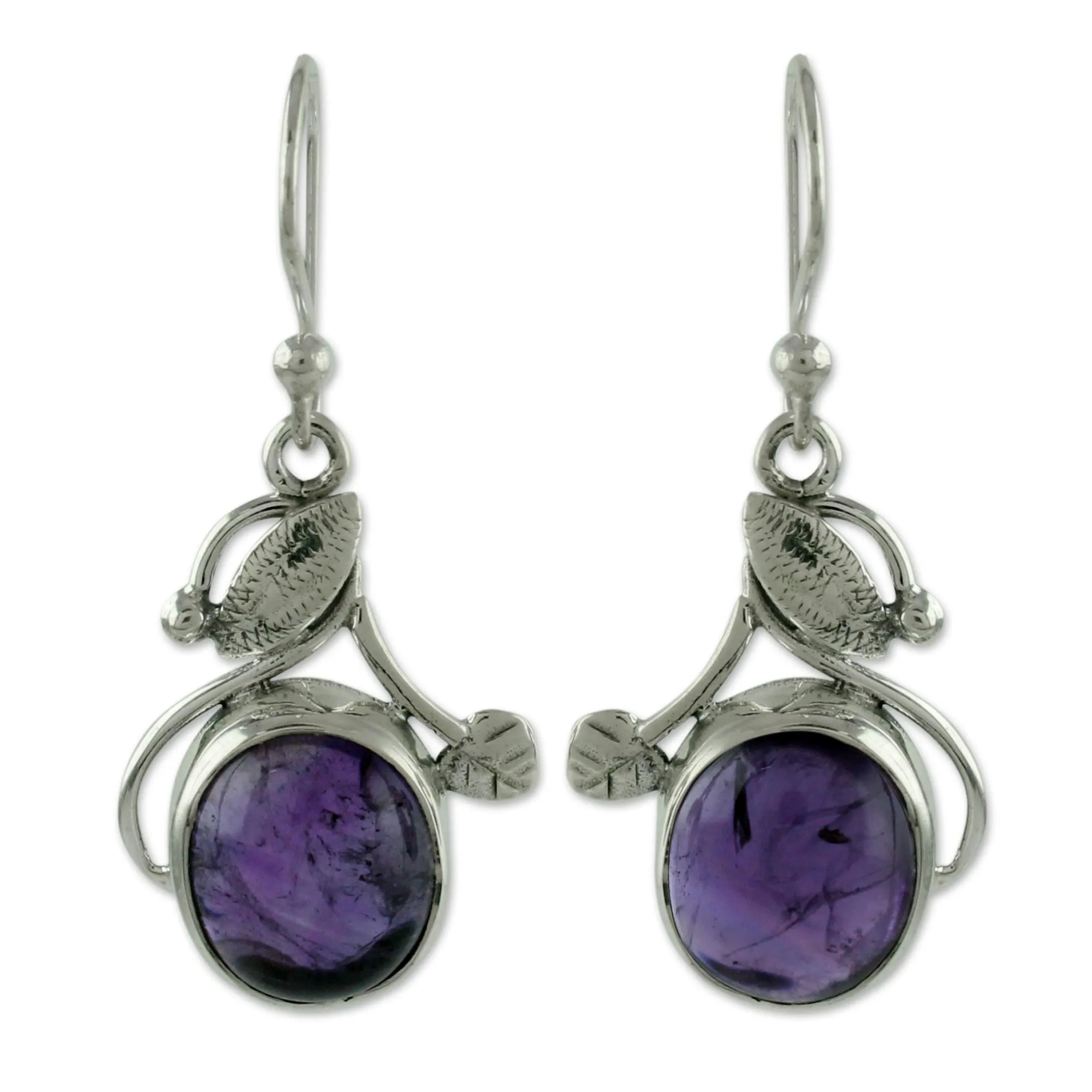 Amethyst dangle earrings - Impassioned Plum | NOVICA