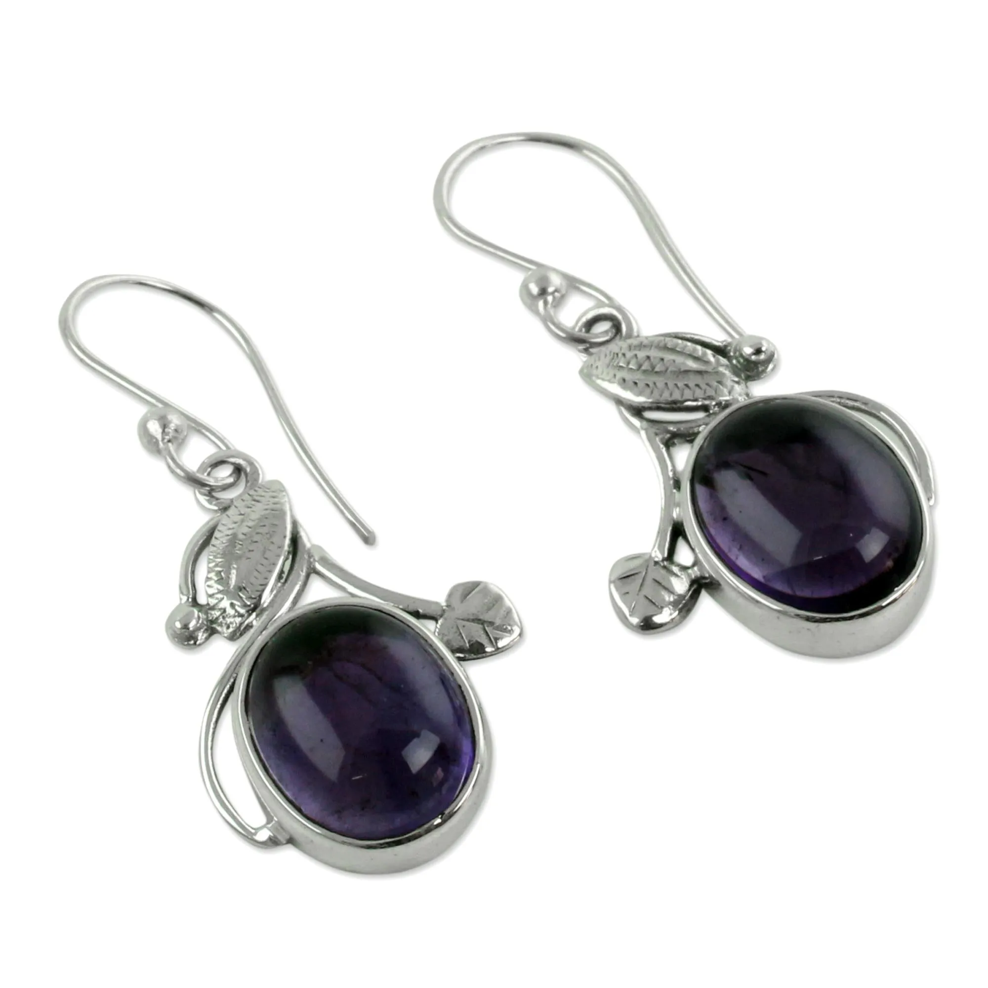 Amethyst dangle earrings - Impassioned Plum | NOVICA