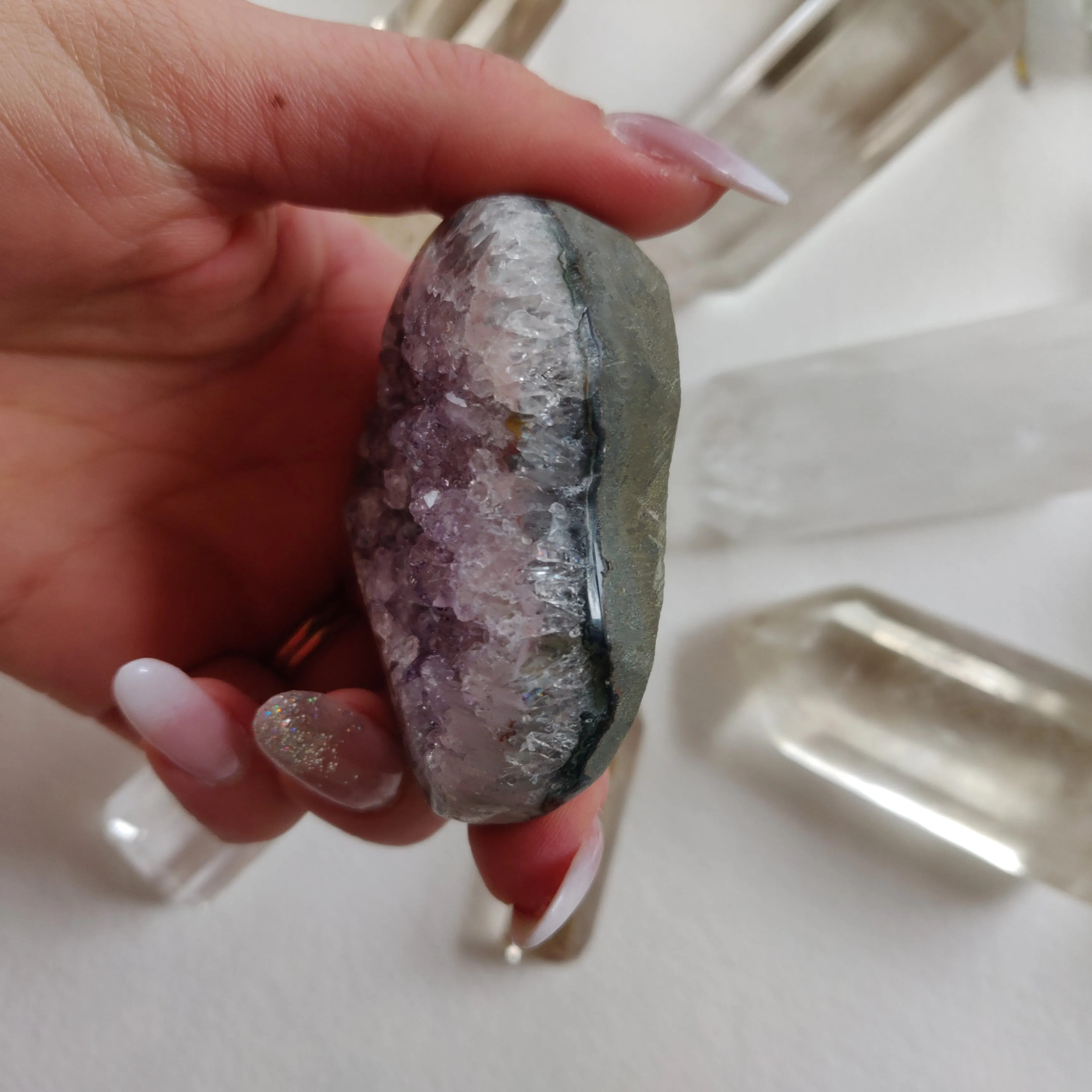 Amethyst Geode Heart (#3A)
