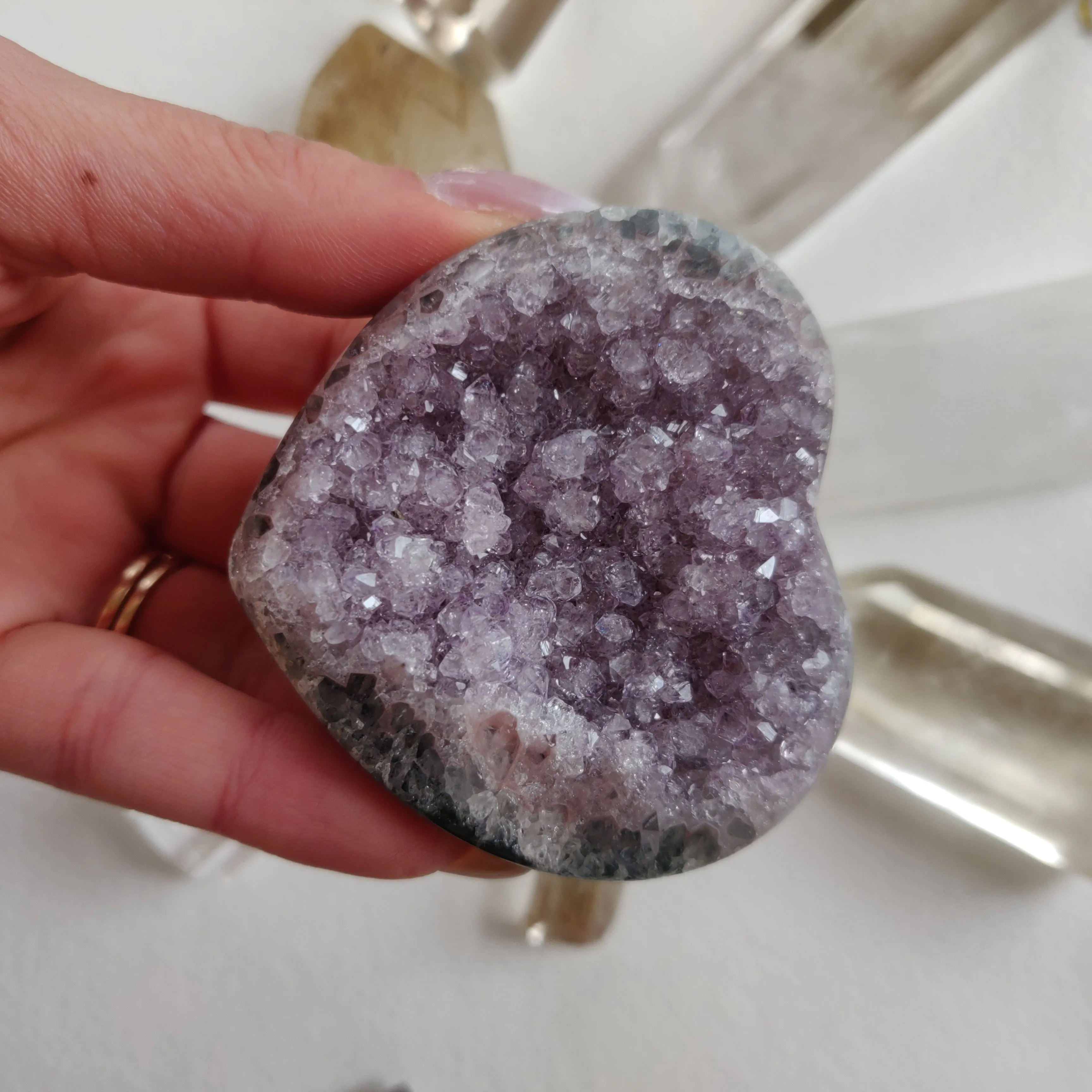 Amethyst Geode Heart (#3A)