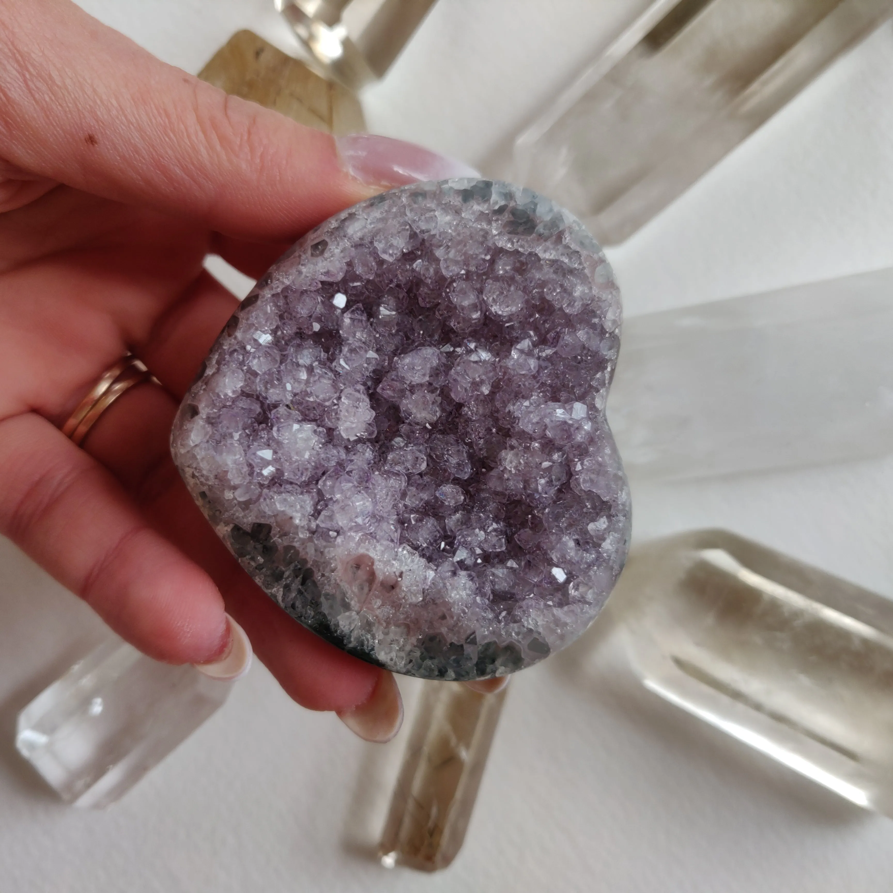 Amethyst Geode Heart (#3A)