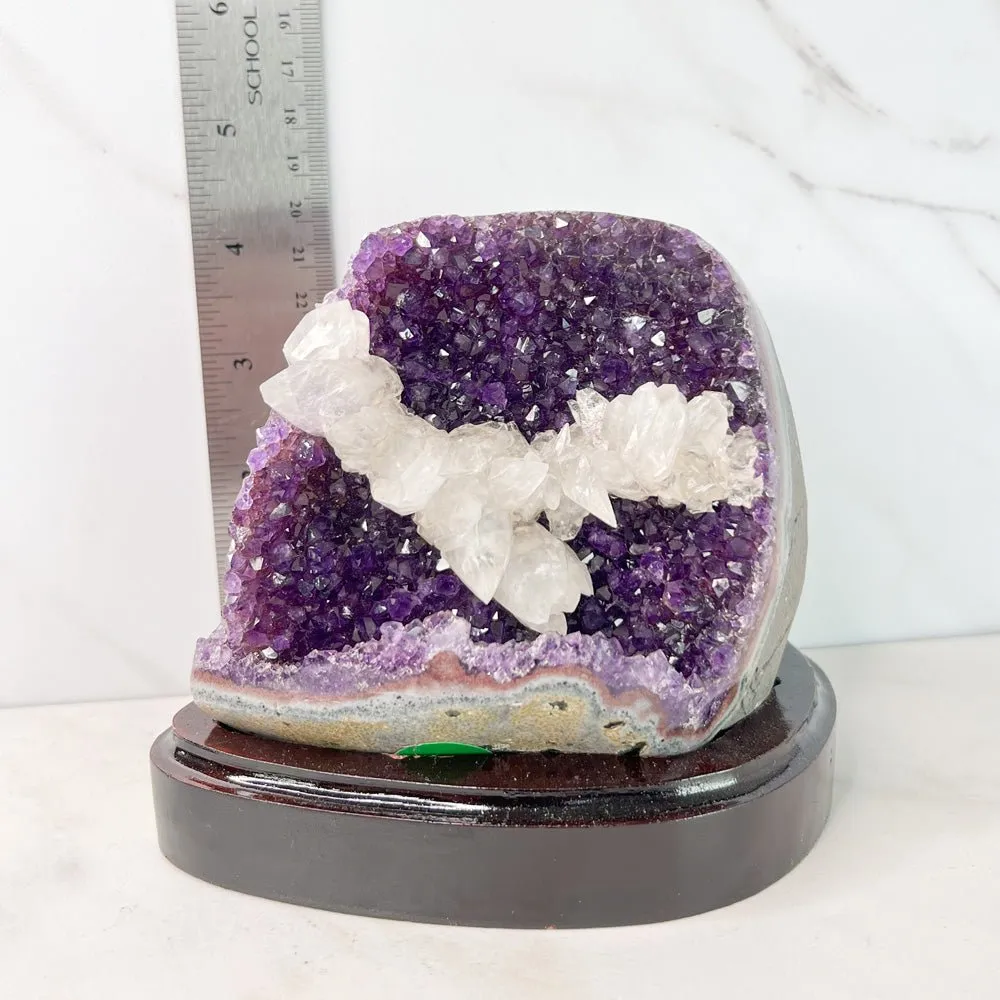 Amethyst with Calcite & Stand
