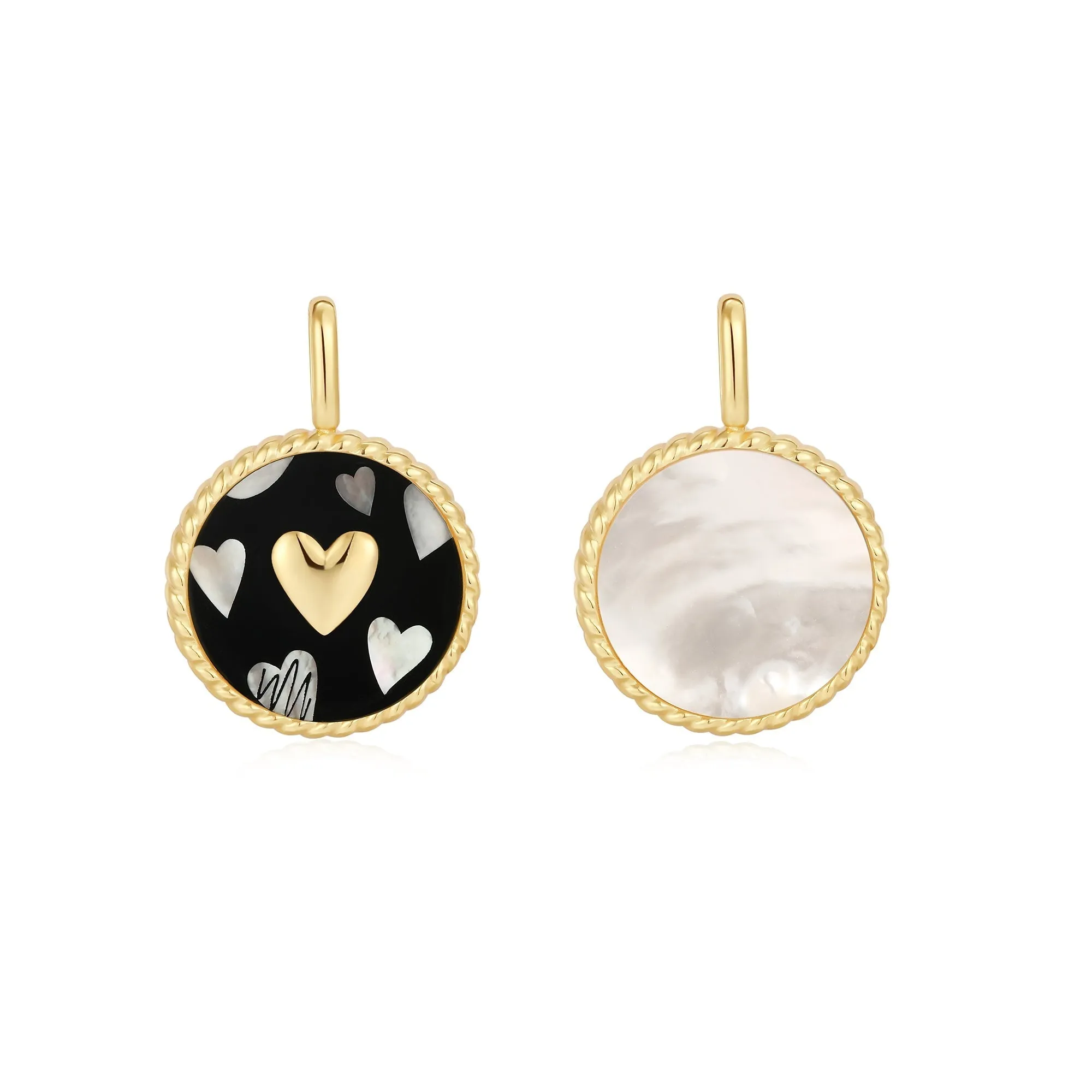 Ania Haie Gold Heart Enamel Mother Of Pearl Charm NC055-09G