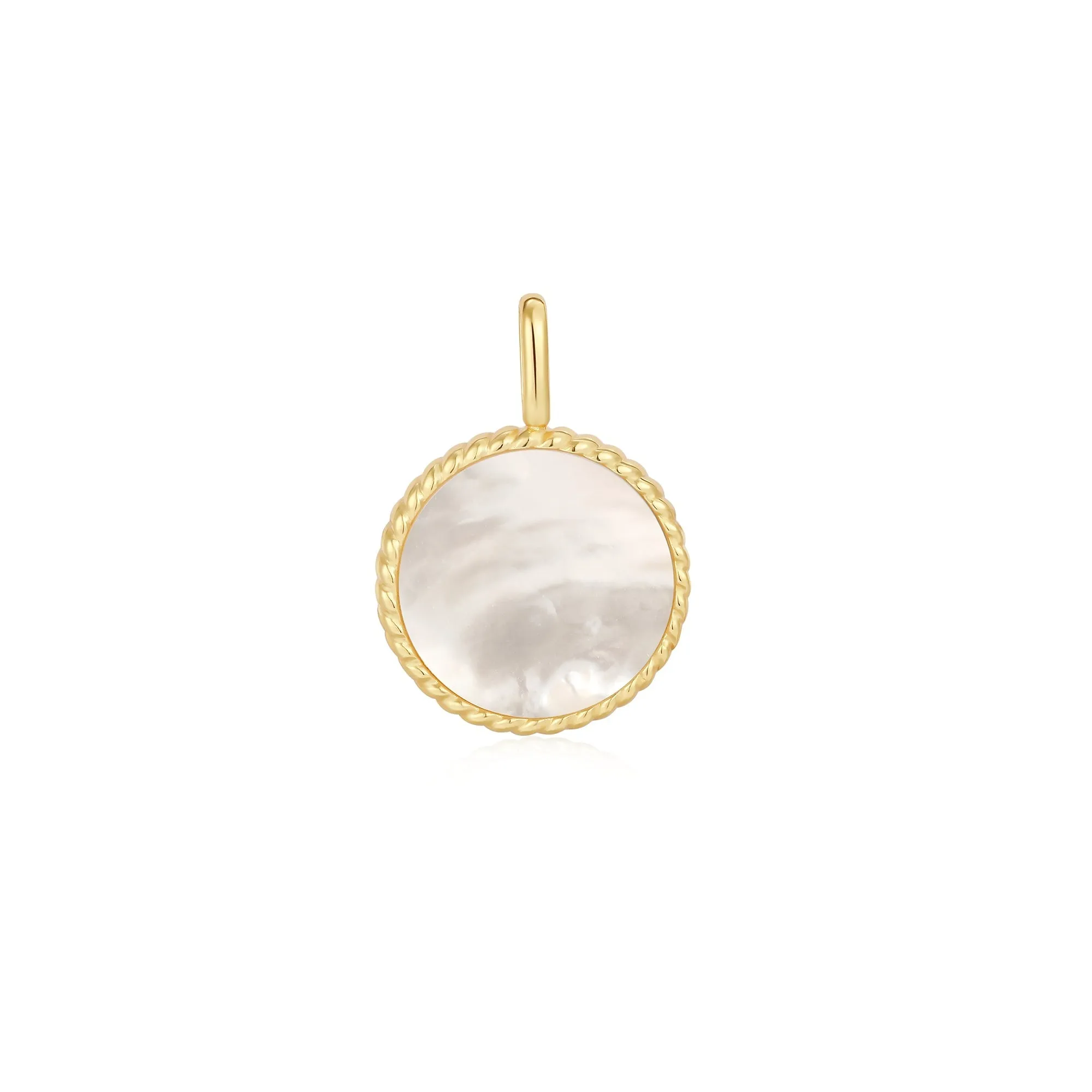 Ania Haie Gold Heart Enamel Mother Of Pearl Charm NC055-09G