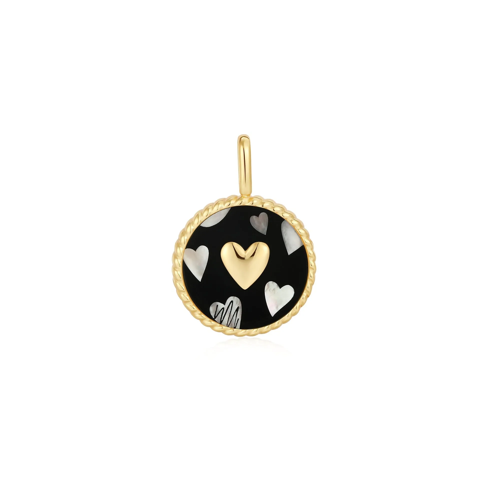 Ania Haie Gold Heart Enamel Mother Of Pearl Charm NC055-09G