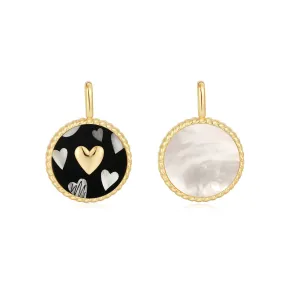 Ania Haie Gold Heart Enamel Mother Of Pearl Charm NC055-09G
