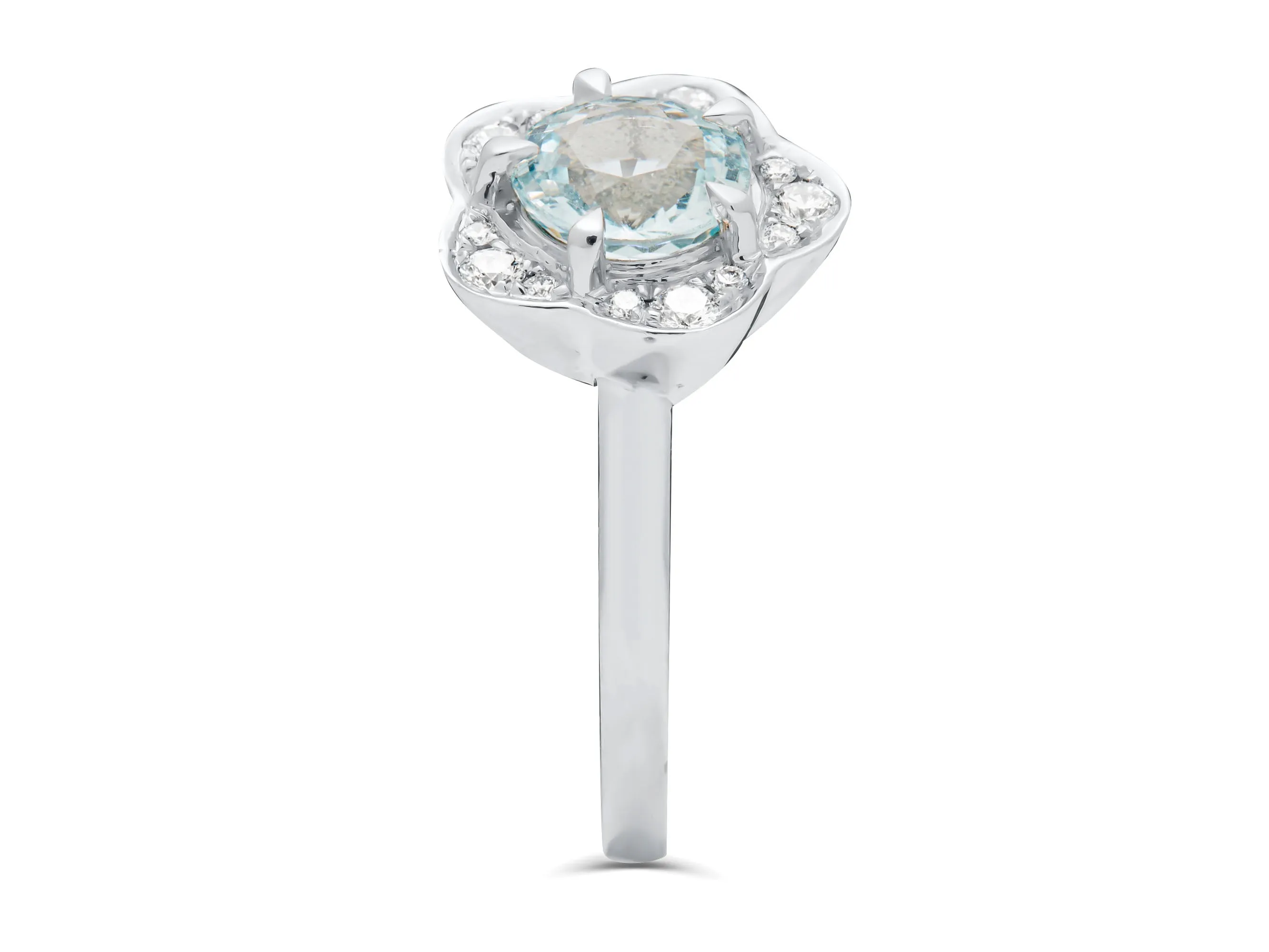 Aquamarine Flower Ring
