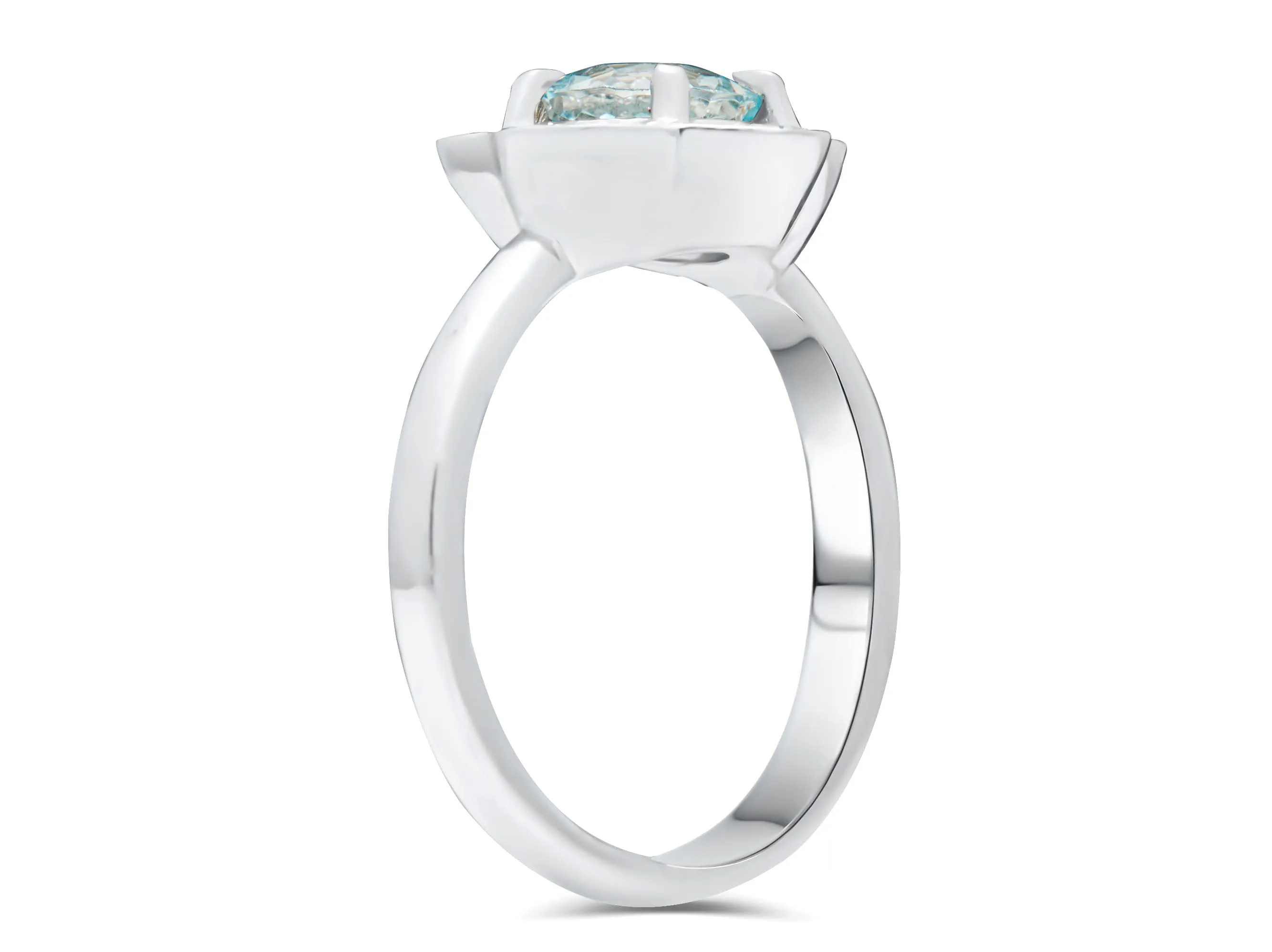 Aquamarine Flower Ring