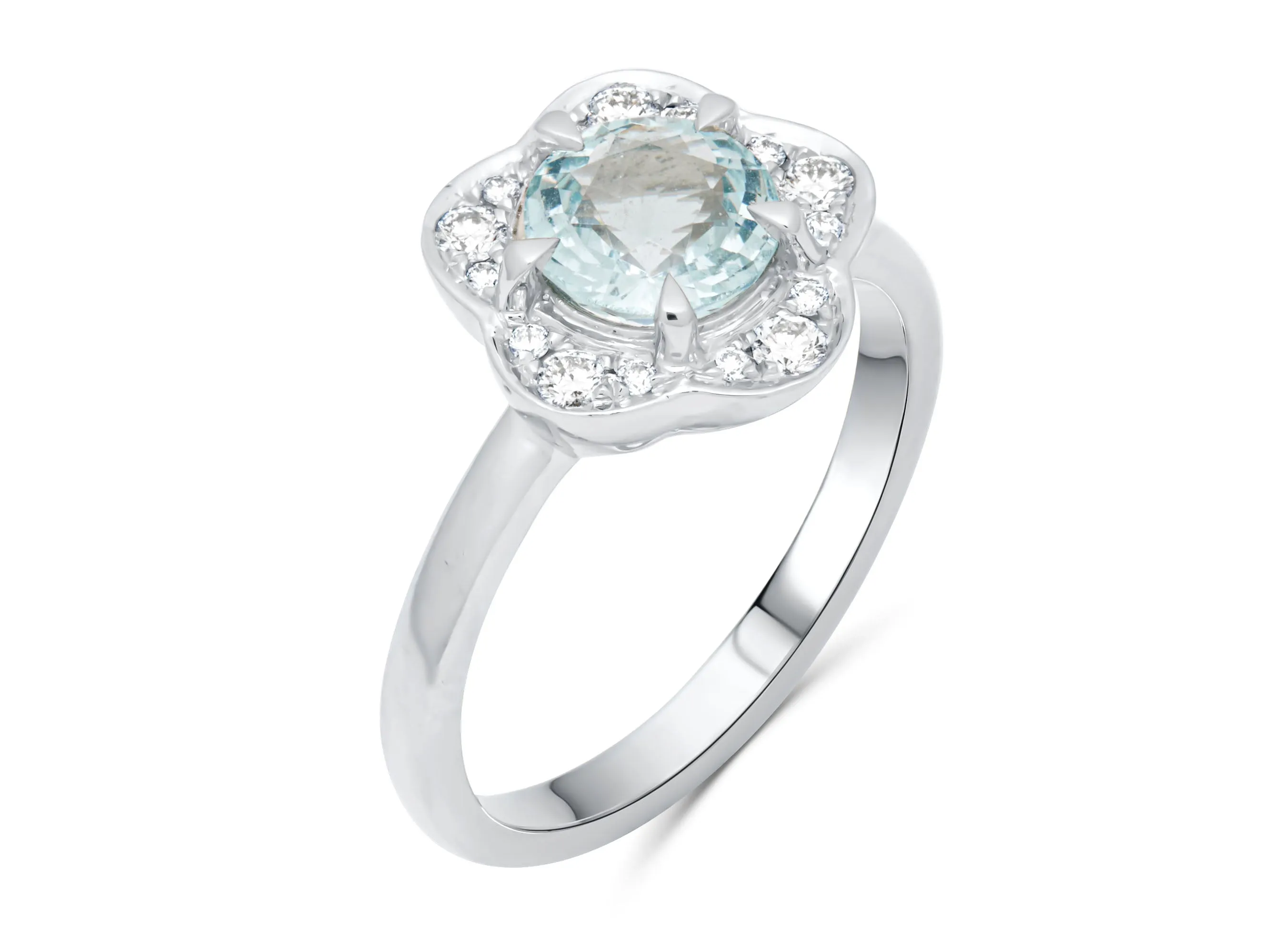 Aquamarine Flower Ring