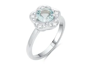 Aquamarine Flower Ring