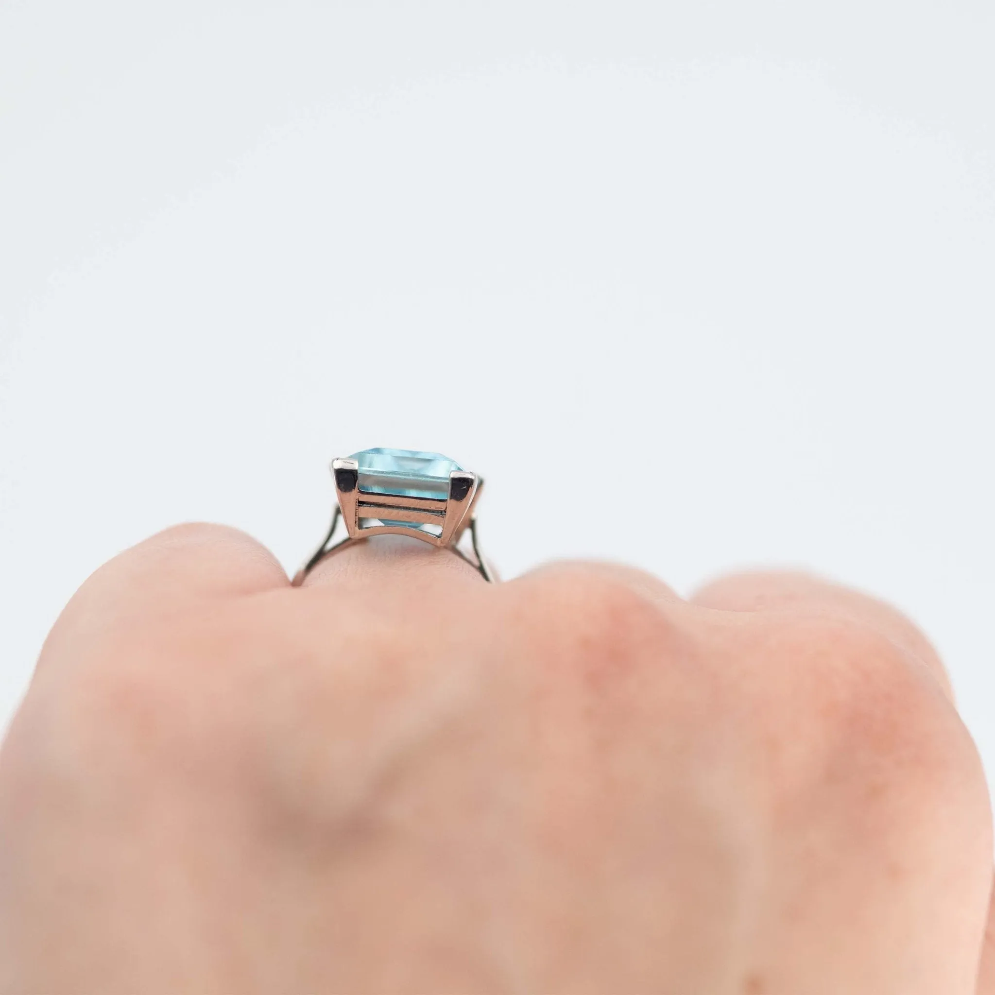 Art Deco 1930's Platinum 12 Carat Aquamarine Ring