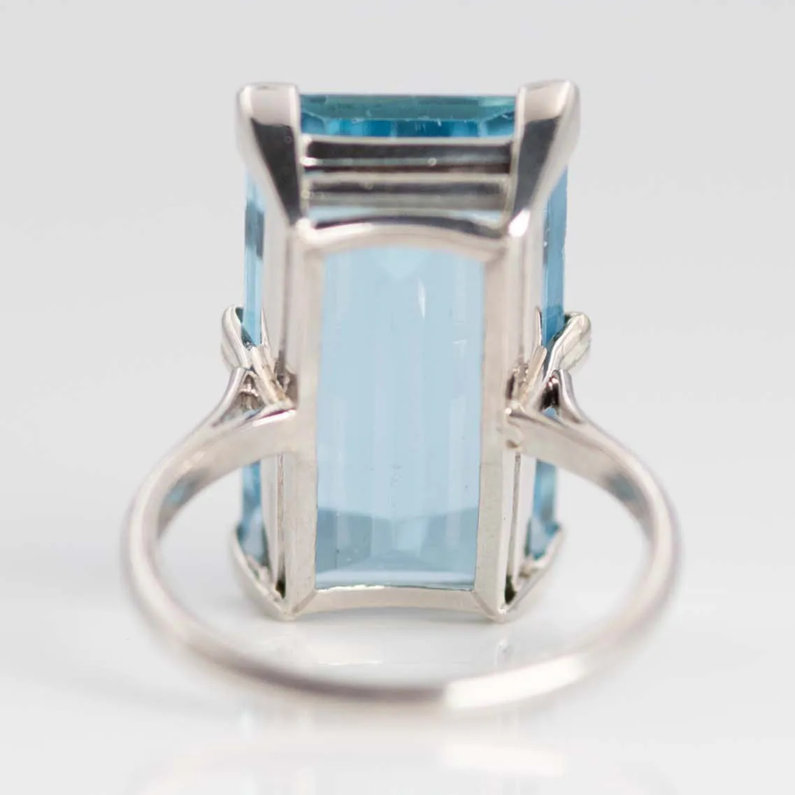 Art Deco 1930's Platinum 12 Carat Aquamarine Ring