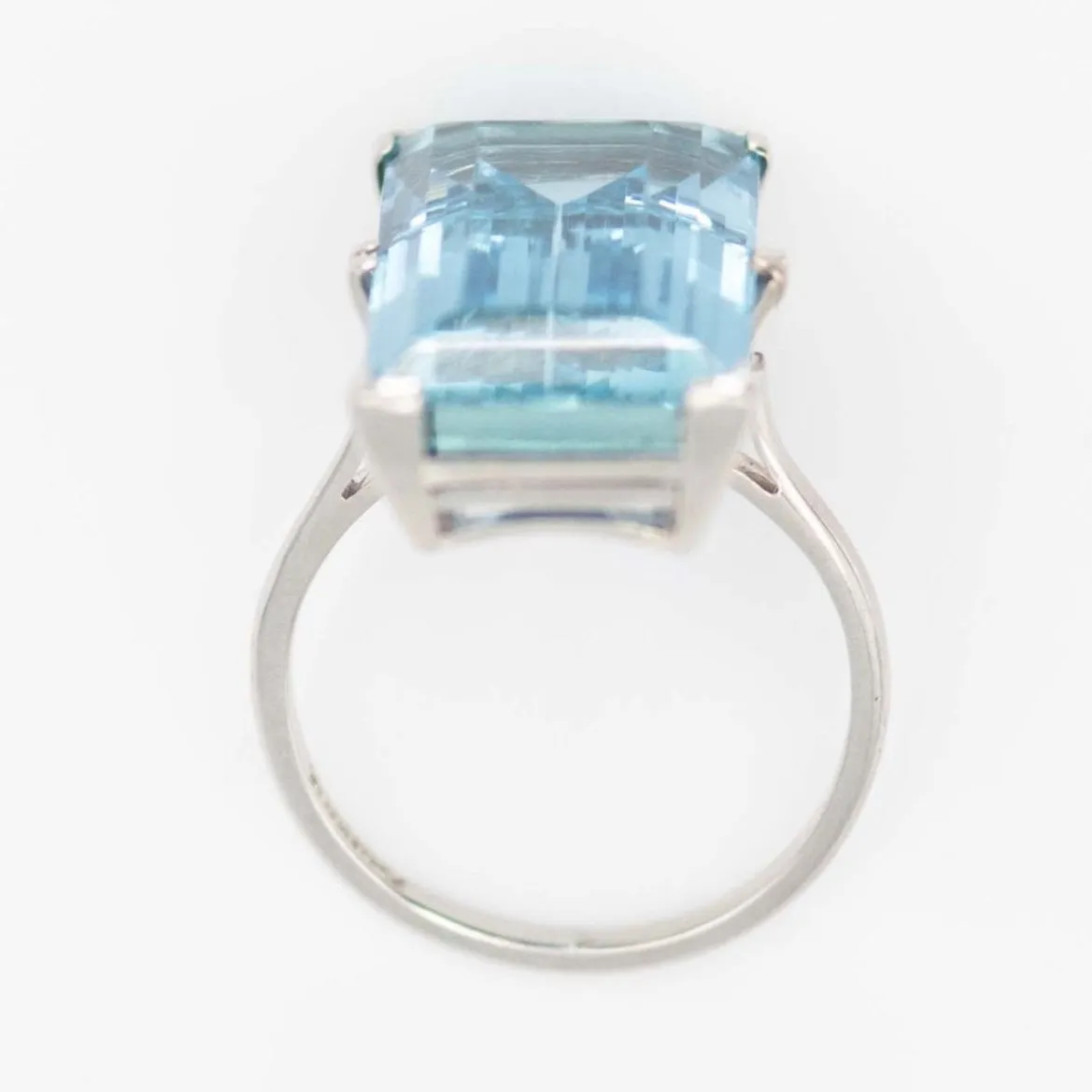 Art Deco 1930's Platinum 12 Carat Aquamarine Ring