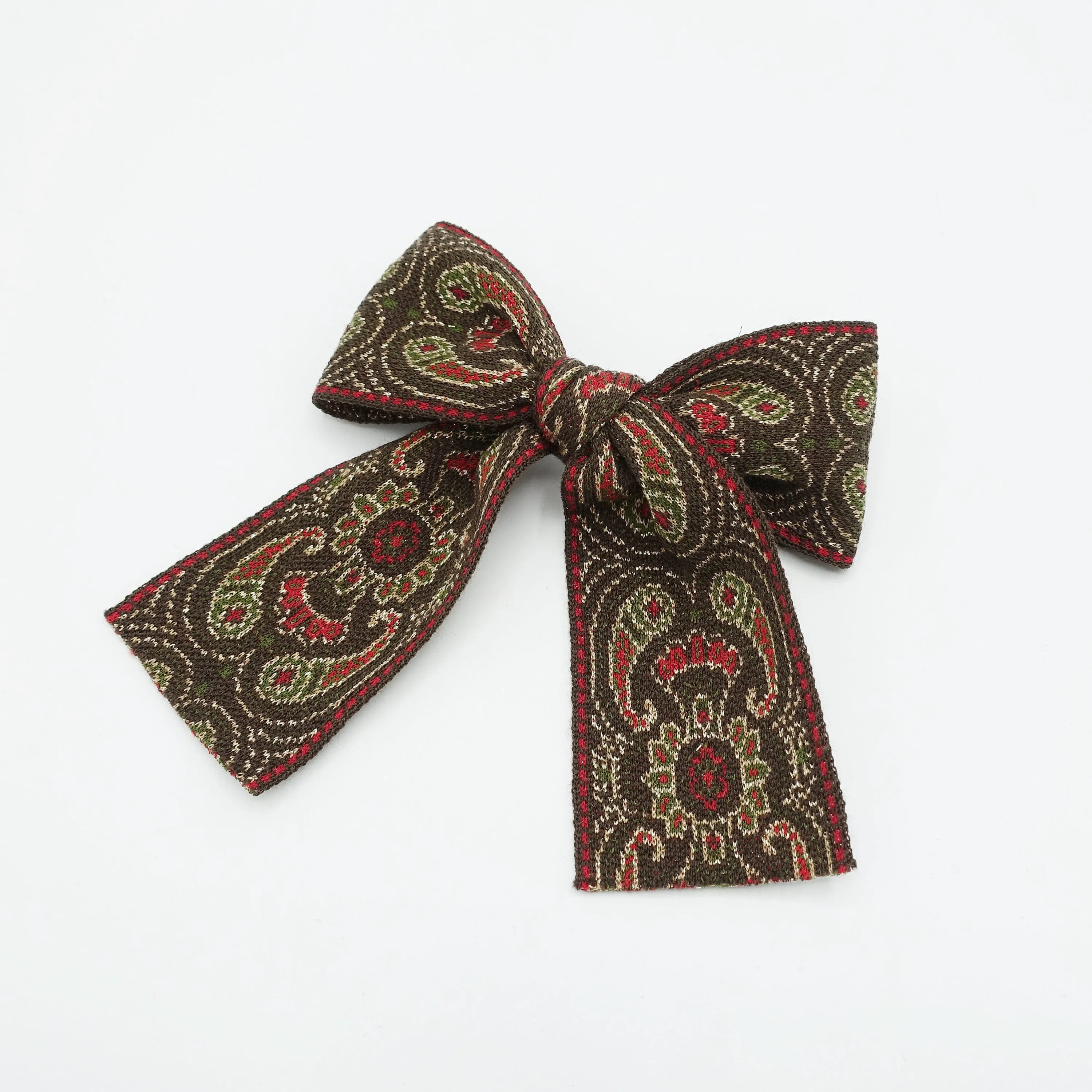 baroque jacquard bow antique style pattern knit Fall Winter hair accessory for women