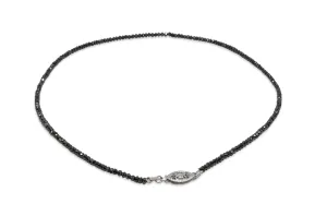 Black Diamond Bead Choker Necklace