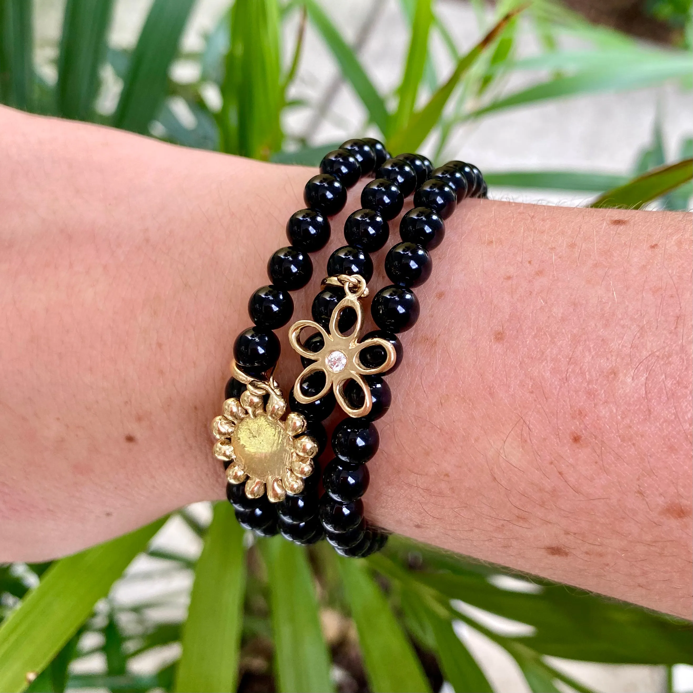 Black Onyx Bead Bracelet/6mm